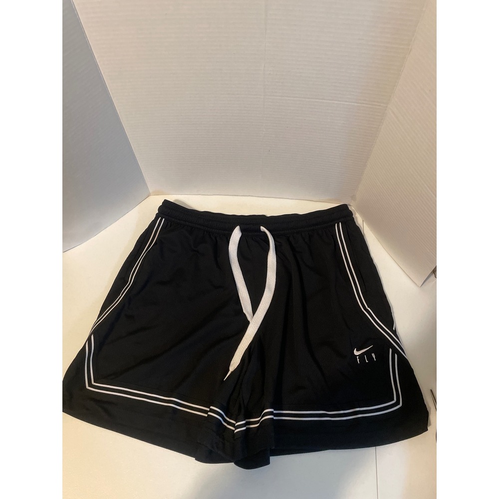 Nike Fly Dri-FIT Basketball Shorts Black White Piping XL womens CK6599-010